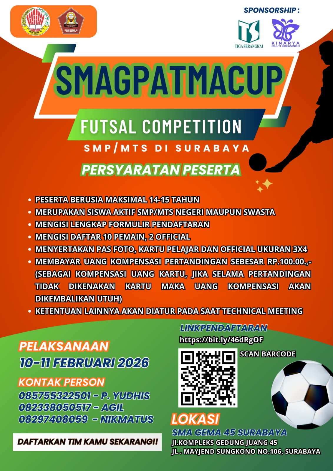 PERATURAN SMAGPATMACUP DAN KODEQR PENDAFTARAN